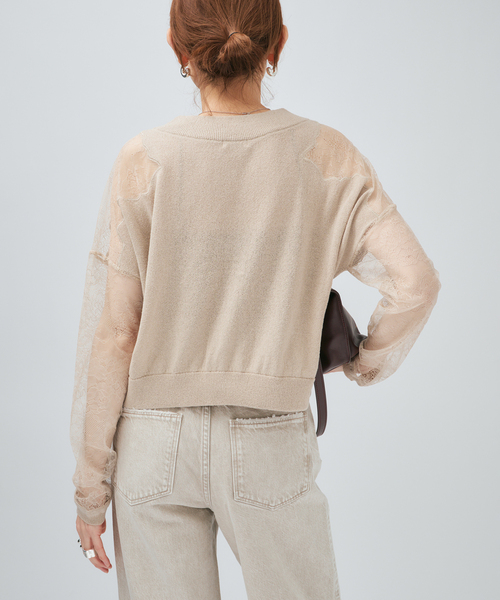 VERMEIL par iena(ヴェルメイユパーイエナ)の「Cotton Boucle レースカーディガン(カーディガン/ボレロ・レディース・ブラック/ベージュ・FREE)」の16枚目の写真