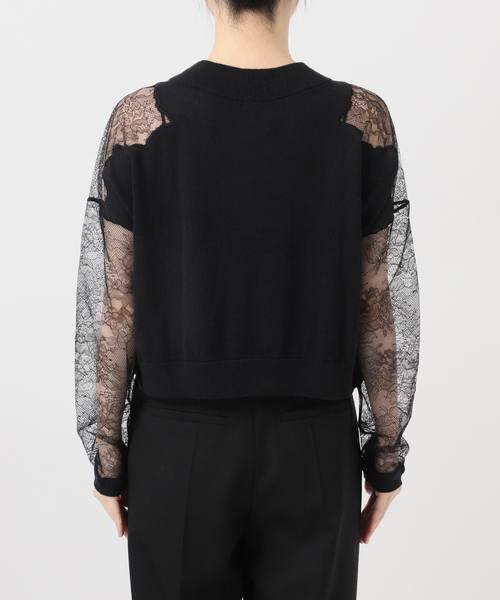 VERMEIL par iena(ヴェルメイユパーイエナ)の「Cotton Boucle レースカーディガン(カーディガン/ボレロ・レディース・ブラック/ベージュ・FREE)」の19枚目の写真