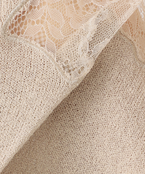 VERMEIL par iena(ヴェルメイユパーイエナ)の「Cotton Boucle レースカーディガン(カーディガン/ボレロ・レディース・ブラック/ベージュ・FREE)」の12枚目の写真