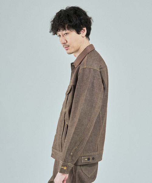 Lee（リー）の「Lee (リー) 別注 101*101-J RIDERS RIGID デニムジャケット（デニムジャケット・メンズ・ネイビー/ブラウン・SMALL/X-LARGE/LARGE/MEDIUM）」の6枚目の写真