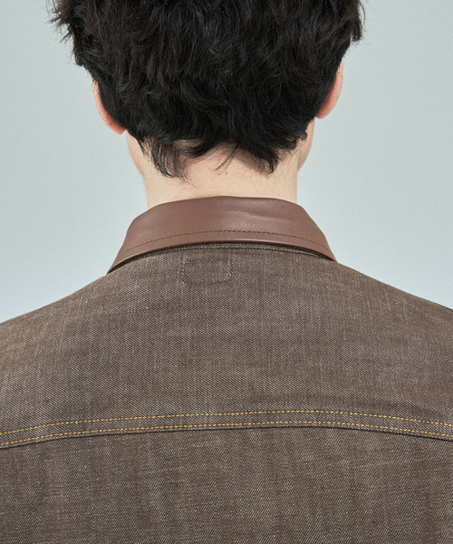 Lee（リー）の「Lee (リー) 別注 101*101-J RIDERS RIGID デニムジャケット（デニムジャケット・メンズ・ネイビー/ブラウン・SMALL/X-LARGE/LARGE/MEDIUM）」の10枚目の写真