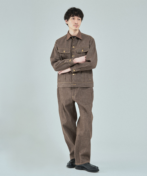 Lee（リー）の「Lee (リー) 別注 101*101-J RIDERS RIGID デニムジャケット（デニムジャケット・メンズ・ネイビー/ブラウン・SMALL/X-LARGE/LARGE/MEDIUM）」の15枚目の写真