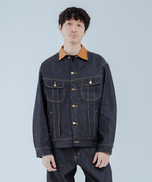 Lee（リー）の「Lee (リー) 別注 101*101-J RIDERS RIGID デニムジャケット（デニムジャケット・メンズ・ネイビー/ブラウン・SMALL/X-LARGE/LARGE/MEDIUM）」の16枚目の写真