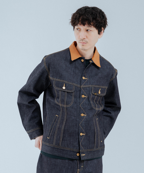 Lee（リー）の「Lee (リー) 別注 101*101-J RIDERS RIGID デニムジャケット（デニムジャケット・メンズ・ネイビー/ブラウン・SMALL/X-LARGE/LARGE/MEDIUM）」の17枚目の写真