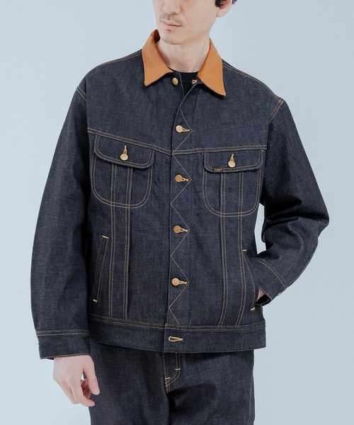 Lee（リー）の「Lee (リー) 別注 101*101-J RIDERS RIGID デニムジャケット（デニムジャケット・メンズ・ネイビー/ブラウン・SMALL/X-LARGE/LARGE/MEDIUM）」の19枚目の写真