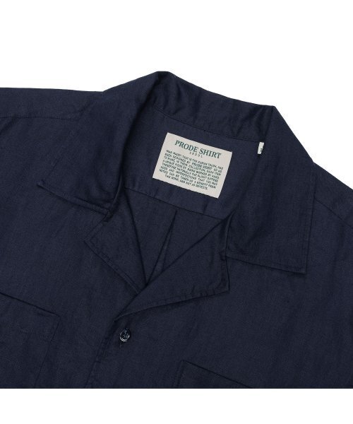 PRODESHIRT（プロデシャツ）の「[セミオーバー] クバンオープンカラーリネンシャツ (ネイビー)（シャツ/ブラウス・メンズ・その他・L/M/XL）」の3枚目の写真