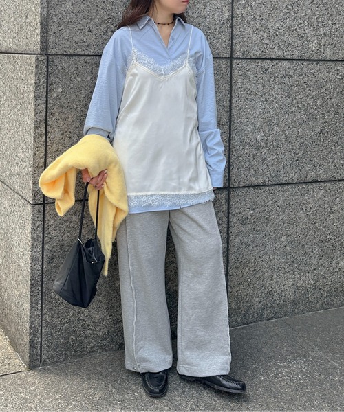 PILIT(ピリット)の「サテンレースキャミ(キャミソール・レディース・オフホワイト/ブラック・MEDIUM)」の11枚目の写真