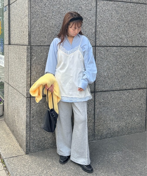 PILIT(ピリット)の「サテンレースキャミ(キャミソール・レディース・オフホワイト/ブラック・MEDIUM)」の12枚目の写真