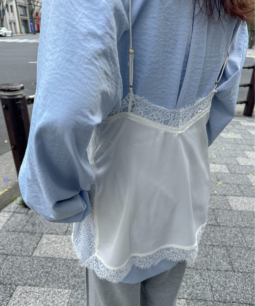 PILIT(ピリット)の「サテンレースキャミ(キャミソール・レディース・オフホワイト/ブラック・MEDIUM)」の21枚目の写真