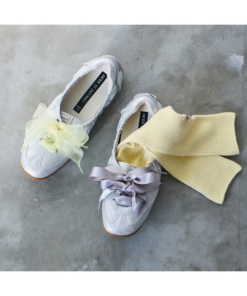 Mode et Jacomo（モードエジャコモ）の「バレエスニーカー（スニーカー・レディース・ブラック/シルバー系その他7/ホワイト・22.5cm/23cm/23.5cm/24cm/24.5cm）」の3枚目の写真