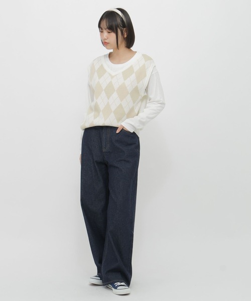 GLOBAL WORK(グローバルワーク)の「2SETベスト長袖T/AND YUA ANY/636242(ベスト・キッズ・イエロー系その他3/ピンク系その他3・MEDIUM/SMALL)」の3枚目の写真