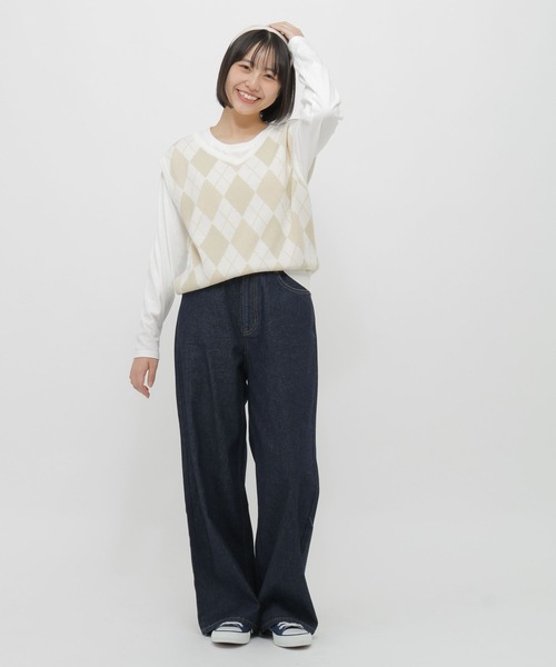 GLOBAL WORK(グローバルワーク)の「2SETベスト長袖T/AND YUA ANY/636242(ベスト・キッズ・イエロー系その他3/ピンク系その他3・MEDIUM/SMALL)」の4枚目の写真