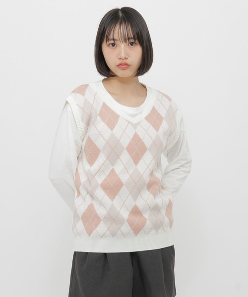 GLOBAL WORK(グローバルワーク)の「2SETベスト長袖T/AND YUA ANY/636242(ベスト・キッズ・イエロー系その他3/ピンク系その他3・MEDIUM/SMALL)」の13枚目の写真
