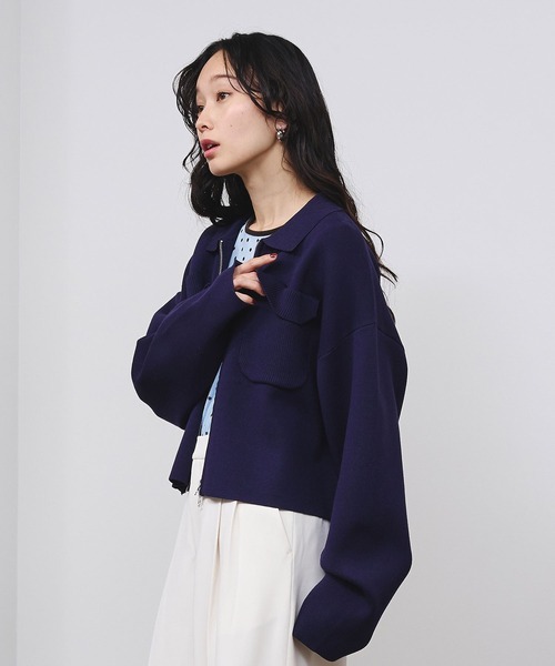 ROSE BUD（ローズバッド）の「POCKET ZIP CARDIGAN（カーディガン/ボレロ・レディース・ピンク・ONE SIZE）」の10枚目の写真