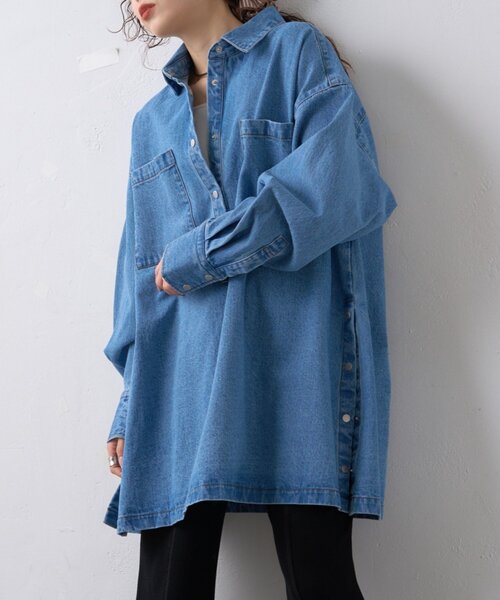 WILLOW(ウィロー)の「【willow】デニムオーバーアノラック(デニムジャケット・レディース・ブルー・ONE SIZE)」の1枚目の写真