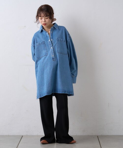 WILLOW(ウィロー)の「【willow】デニムオーバーアノラック(デニムジャケット・レディース・ブルー・ONE SIZE)」の12枚目の写真