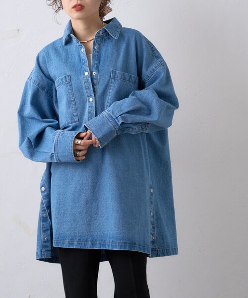 WILLOW(ウィロー)の「【willow】デニムオーバーアノラック(デニムジャケット・レディース・ブルー・ONE SIZE)」の13枚目の写真