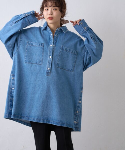 WILLOW(ウィロー)の「【willow】デニムオーバーアノラック(デニムジャケット・レディース・ブルー・ONE SIZE)」の14枚目の写真