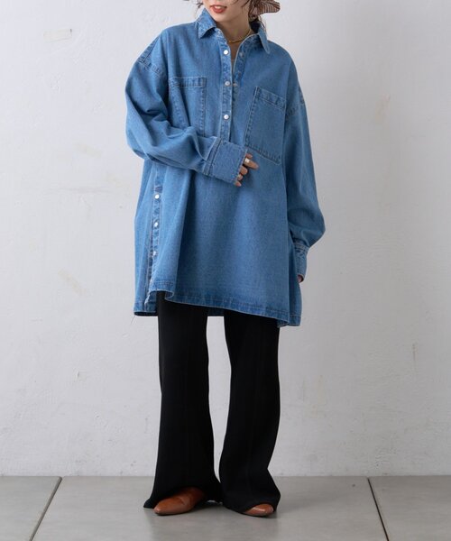 WILLOW(ウィロー)の「【willow】デニムオーバーアノラック(デニムジャケット・レディース・ブルー・ONE SIZE)」の15枚目の写真