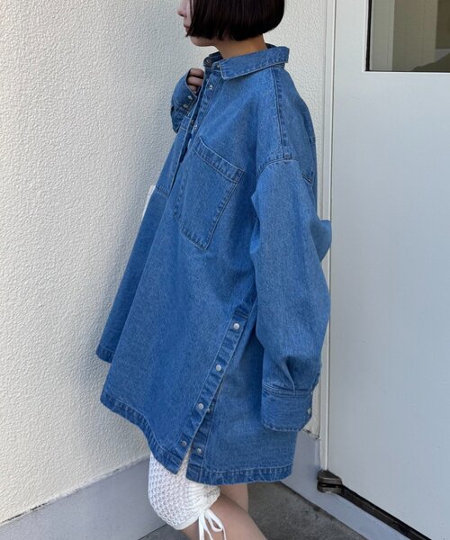 WILLOW(ウィロー)の「【willow】デニムオーバーアノラック(デニムジャケット・レディース・ブルー・ONE SIZE)」の18枚目の写真