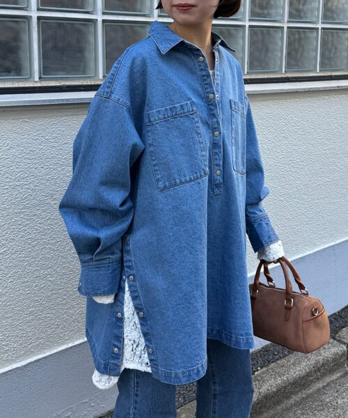 WILLOW(ウィロー)の「【willow】デニムオーバーアノラック(デニムジャケット・レディース・ブルー・ONE SIZE)」の22枚目の写真