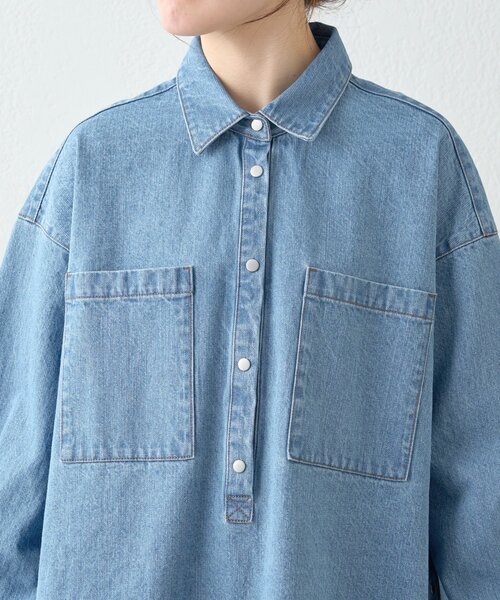 WILLOW(ウィロー)の「【willow】デニムオーバーアノラック(デニムジャケット・レディース・ブルー・ONE SIZE)」の5枚目の写真