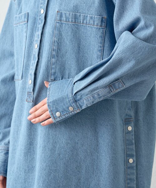 WILLOW(ウィロー)の「【willow】デニムオーバーアノラック(デニムジャケット・レディース・ブルー・ONE SIZE)」の7枚目の写真