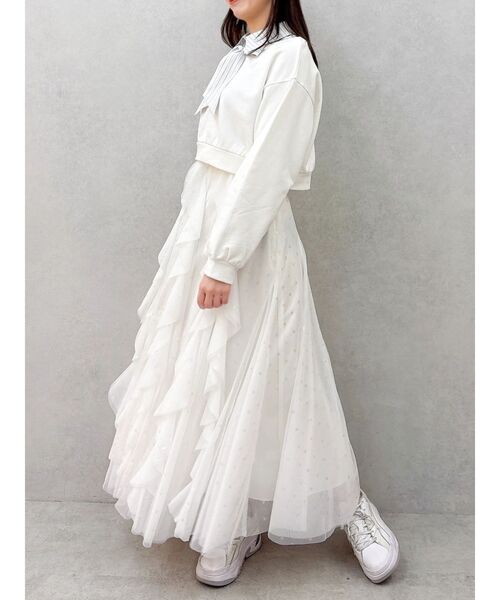 dazzlin(ダズリン)の「ボウタイシャツレイヤードスウェット(スウェット・レディース・オフホワイト/グレー/ネイビー・FREE)」の11枚目の写真