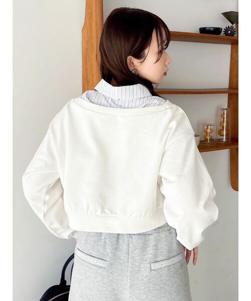 dazzlin(ダズリン)の「ボウタイシャツレイヤードスウェット(スウェット・レディース・オフホワイト/グレー/ネイビー・FREE)」の14枚目の写真