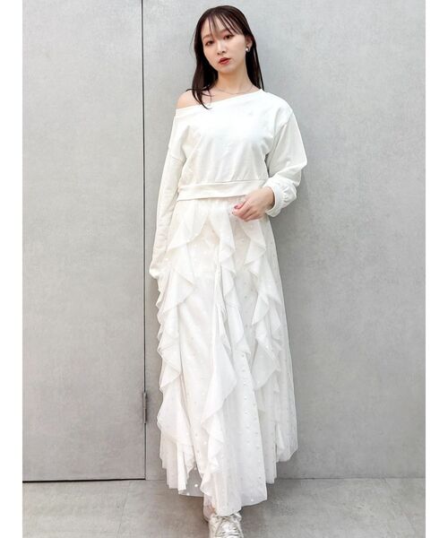 dazzlin(ダズリン)の「ボウタイシャツレイヤードスウェット(スウェット・レディース・オフホワイト/グレー/ネイビー・FREE)」の15枚目の写真