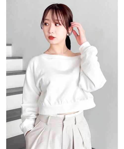 dazzlin(ダズリン)の「ボウタイシャツレイヤードスウェット(スウェット・レディース・オフホワイト/グレー/ネイビー・FREE)」の18枚目の写真