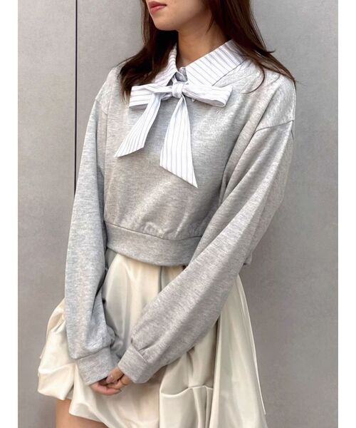 dazzlin(ダズリン)の「ボウタイシャツレイヤードスウェット(スウェット・レディース・オフホワイト/グレー/ネイビー・FREE)」の21枚目の写真