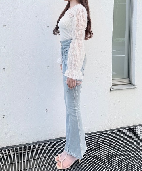 NOMAE(ノーマエ)の「フェザーボレロアンサンブルトップス(Tシャツ/カットソー・レディース・アイボリー/ブラック/ホワイト/ピンク・FREE)」の22枚目の写真