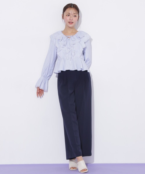 JILL by JILL STUART(ジルバイジルスチュアート)の「メタル釦ストレートイージーパンツ(その他パンツ・レディース・ピンク/グレー/ネイビー・MEDIUM/SMALL)」の8枚目の写真