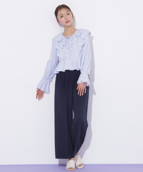 JILL by JILL STUART(ジルバイジルスチュアート)の「メタル釦ストレートイージーパンツ(その他パンツ・レディース・ピンク/グレー/ネイビー・MEDIUM/SMALL)」の9枚目の写真