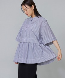 LE SOUK（ルスーク）の「タイプライターストライプ ティアードブラウス（シャツ/ブラウス）」