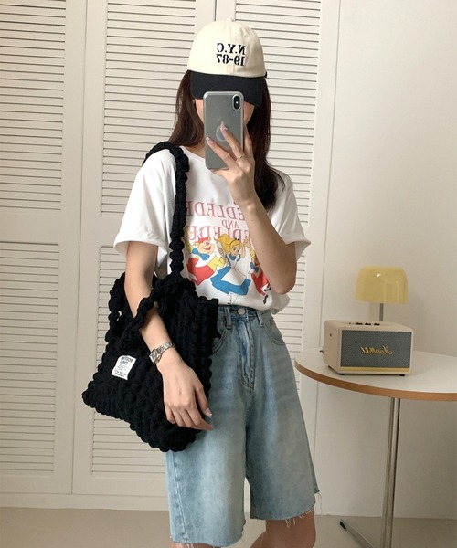almo（アルモ）の「【Bls】【ZA】【Bling Leads】ポップコーン柄　キルティングショルダーバッグ(BL)（ショルダーバッグ・レディース・ベージュ/ホワイト/ブラック・FREE）」の2枚目の写真