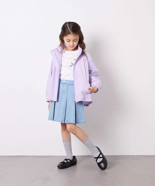 a.v.v（アーヴェヴェ）の「[120-160]ビジューデニムプリーツスカート（スカート・キッズ・ダークインディゴブルー・150/140）」の15枚目の写真