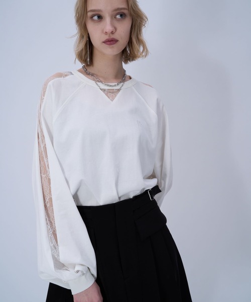 HARE（ハレ）の「レースキリカエロングTシャツ(HARE)（Tシャツ/カットソー・レディース・ピンク/ホワイト/ブラック・FREE）」の21枚目の写真