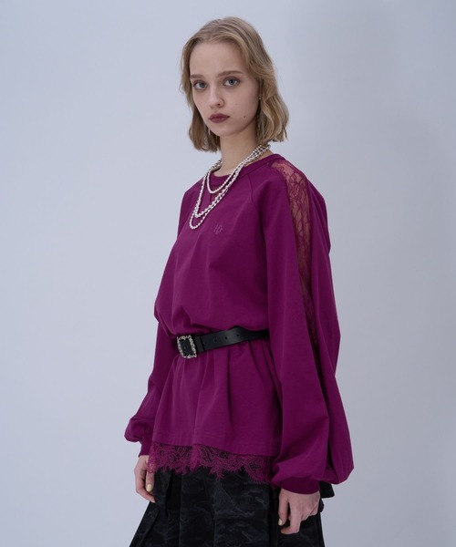 HARE（ハレ）の「レースキリカエロングTシャツ(HARE)（Tシャツ/カットソー・レディース・ピンク/ホワイト/ブラック・FREE）」の16枚目の写真