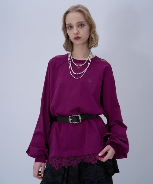 HARE（ハレ）の「レースキリカエロングTシャツ(HARE)（Tシャツ/カットソー・レディース・ピンク/ホワイト/ブラック・FREE）」の17枚目の写真