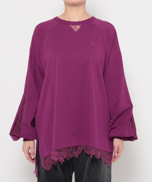 HARE（ハレ）の「レースキリカエロングTシャツ(HARE)（Tシャツ/カットソー・レディース・ピンク/ホワイト/ブラック・FREE）」の10枚目の写真