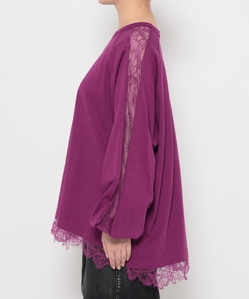 HARE（ハレ）の「レースキリカエロングTシャツ(HARE)（Tシャツ/カットソー・レディース・ピンク/ホワイト/ブラック・FREE）」の11枚目の写真