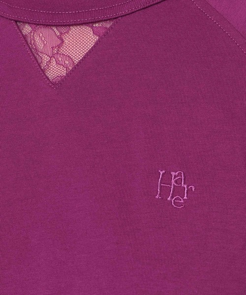 HARE（ハレ）の「レースキリカエロングTシャツ(HARE)（Tシャツ/カットソー・レディース・ピンク/ホワイト/ブラック・FREE）」の8枚目の写真