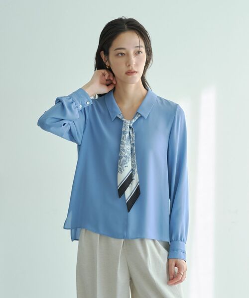 YECCA VECCA（イェッカヴェッカ）の「スカーフ付きブラウス（シャツ/ブラウス・レディース・ネイビー/オフホワイト/ブルー・FREE）」の19枚目の写真
