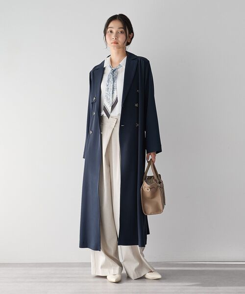 YECCA VECCA（イェッカヴェッカ）の「スカーフ付きブラウス（シャツ/ブラウス・レディース・ネイビー/オフホワイト/ブルー・FREE）」の5枚目の写真
