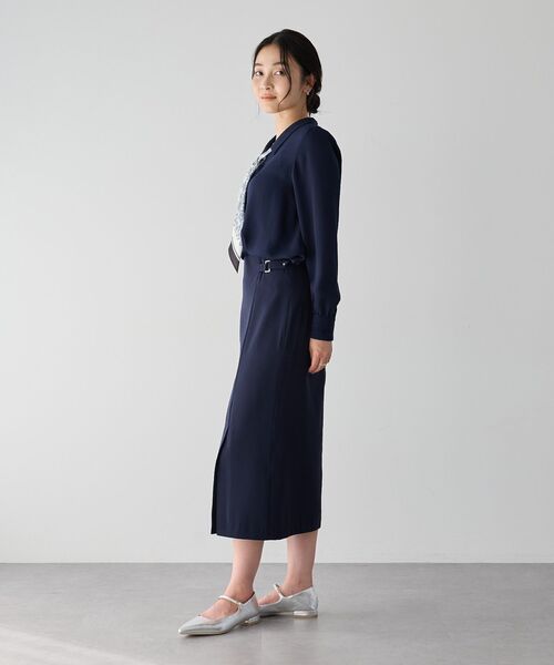 YECCA VECCA（イェッカヴェッカ）の「スカーフ付きブラウス（シャツ/ブラウス・レディース・ネイビー/オフホワイト/ブルー・FREE）」の9枚目の写真