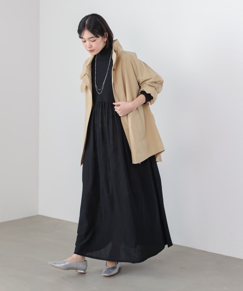 Bou Jeloud（ブージュルード）の「ギャザーニットワンピース（ワンピース・レディース・オレンジ/ブラック/ベージュ・FREE）」の4枚目の写真