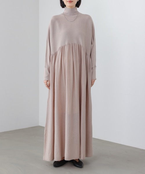 Bou Jeloud（ブージュルード）の「ギャザーニットワンピース（ワンピース・レディース・オレンジ/ブラック/ベージュ・FREE）」の18枚目の写真