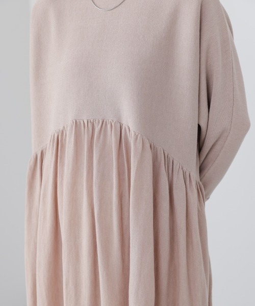 Bou Jeloud（ブージュルード）の「ギャザーニットワンピース（ワンピース・レディース・オレンジ/ブラック/ベージュ・FREE）」の22枚目の写真